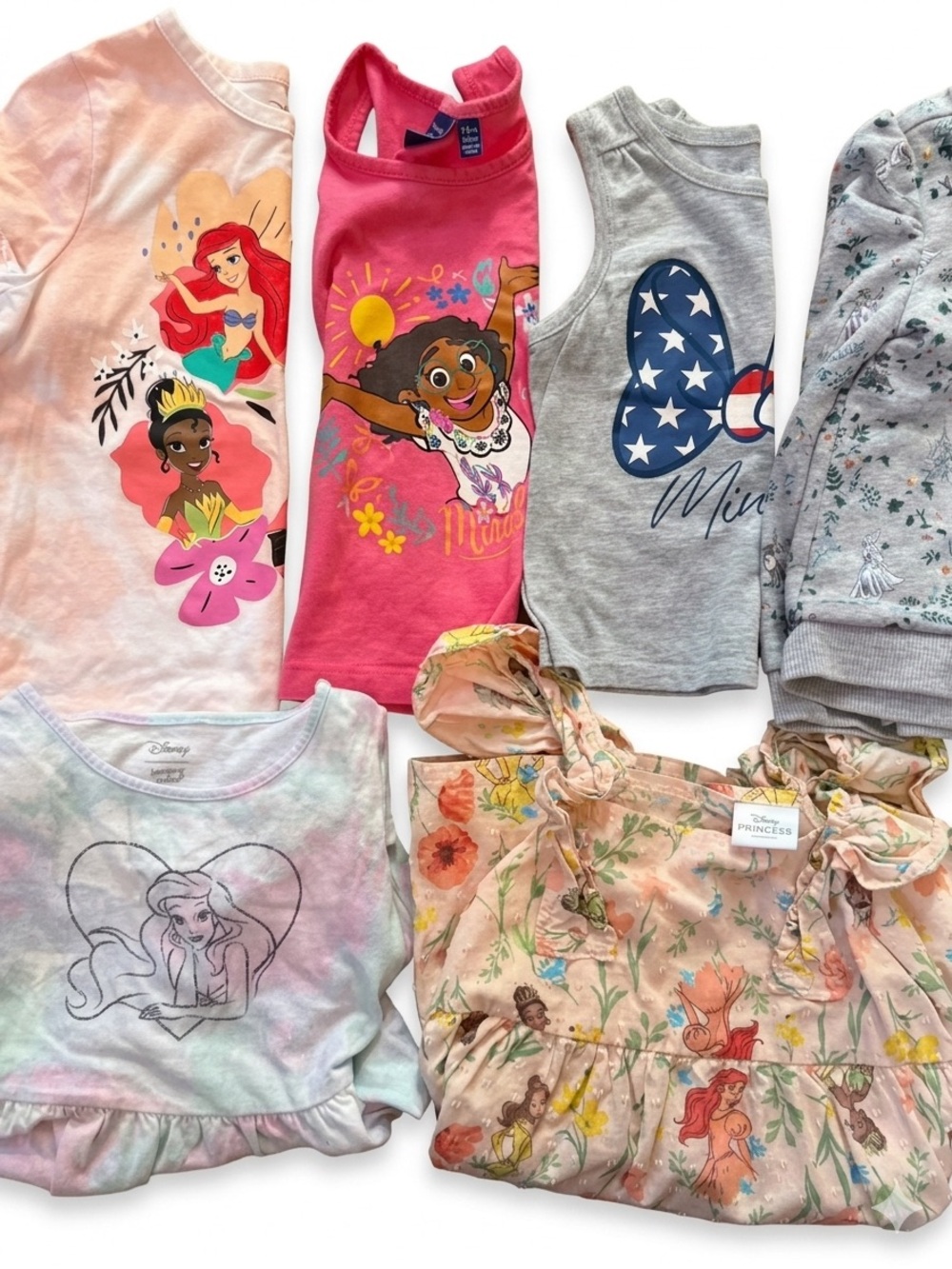 Disney Princess & Characters Girls Clothing Bundle 6 Piece in Size 3T